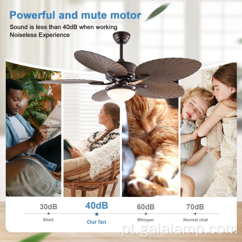 Ventilador de teto da ilha tropical com luzes de pátios ao ar livre